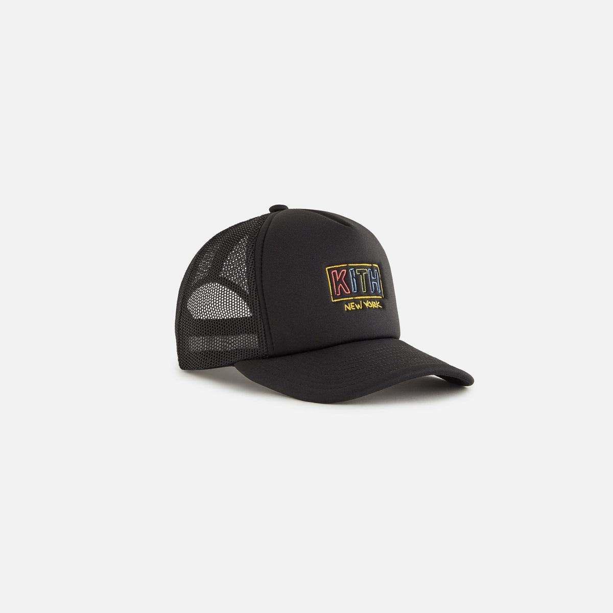 Kith Kids New York Classic Logo Trucker Cap - Black | Kith