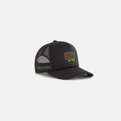 Kith Kids New York Classic Logo Trucker Cap - Black | Kith