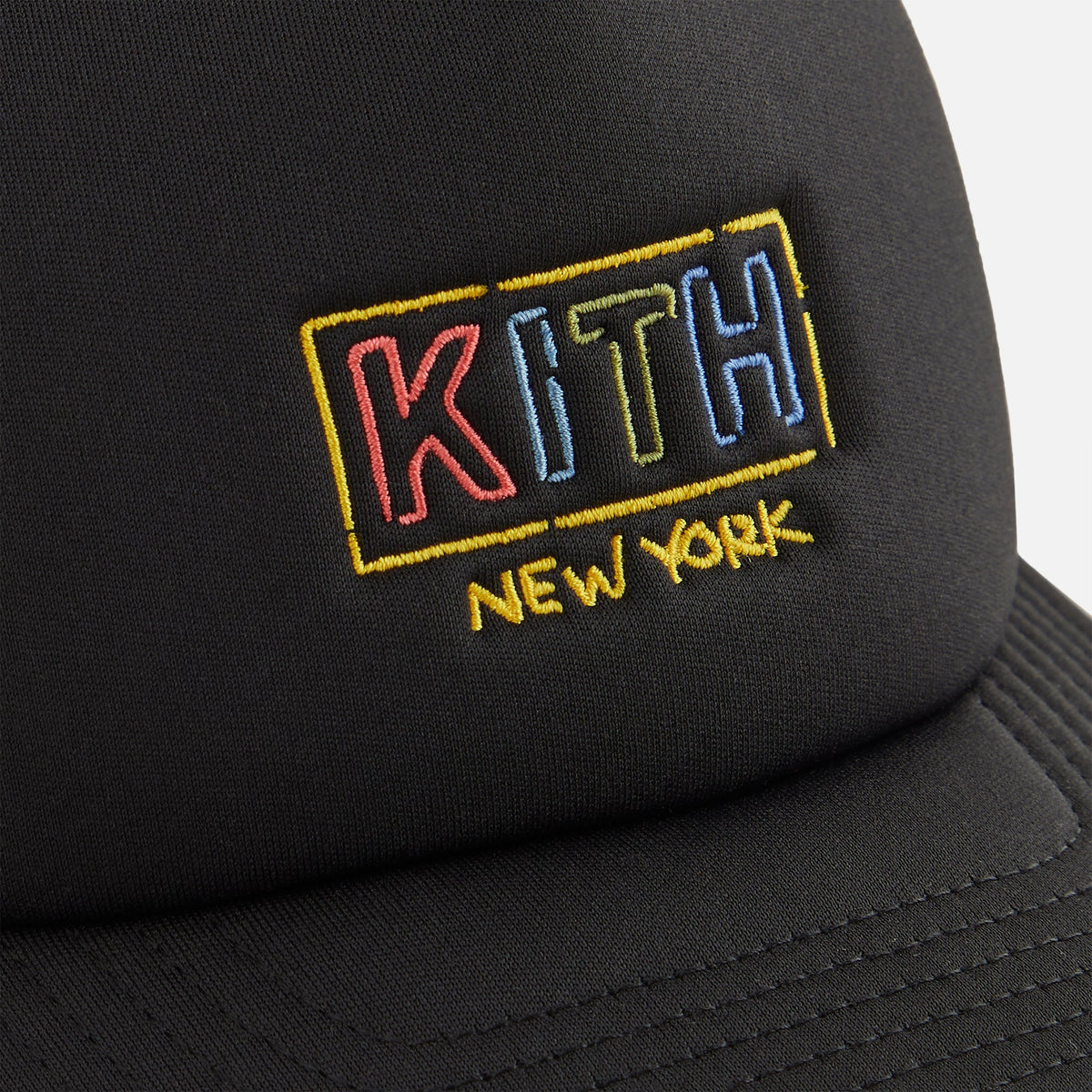 Kith Kids New York Classic Logo Trucker Cap - Black | Kith