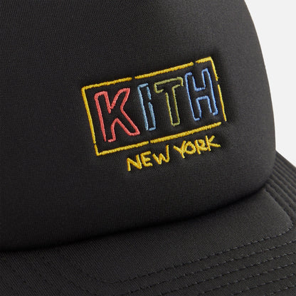 Kith Kids New York Classic Logo Trucker Cap - Black | Kith