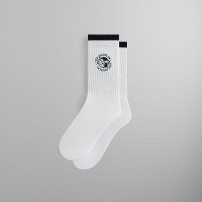 Kith Embroidered Globe Crew Sock - White | Kith