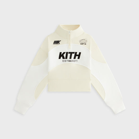 Kith Kids Paneled Cropped Fallon Quarter Zip - Sandrift | Kith