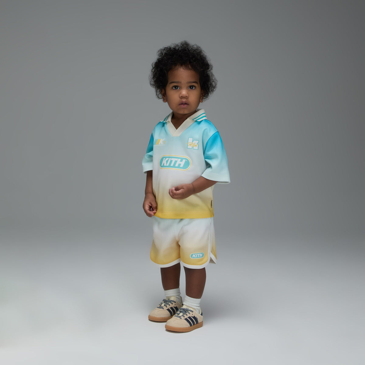 Kith Baby Gradient Soccer Jordan Short - Dusty Aqua | Kith