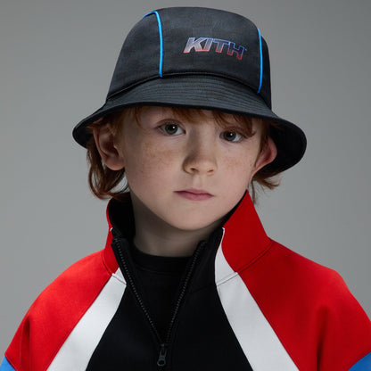 Kith Kids Soccer Checkered Bucket Hat - Black | Kith