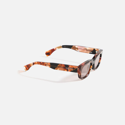 Gucci Transparent Rectangular Frames - Brown | Kith