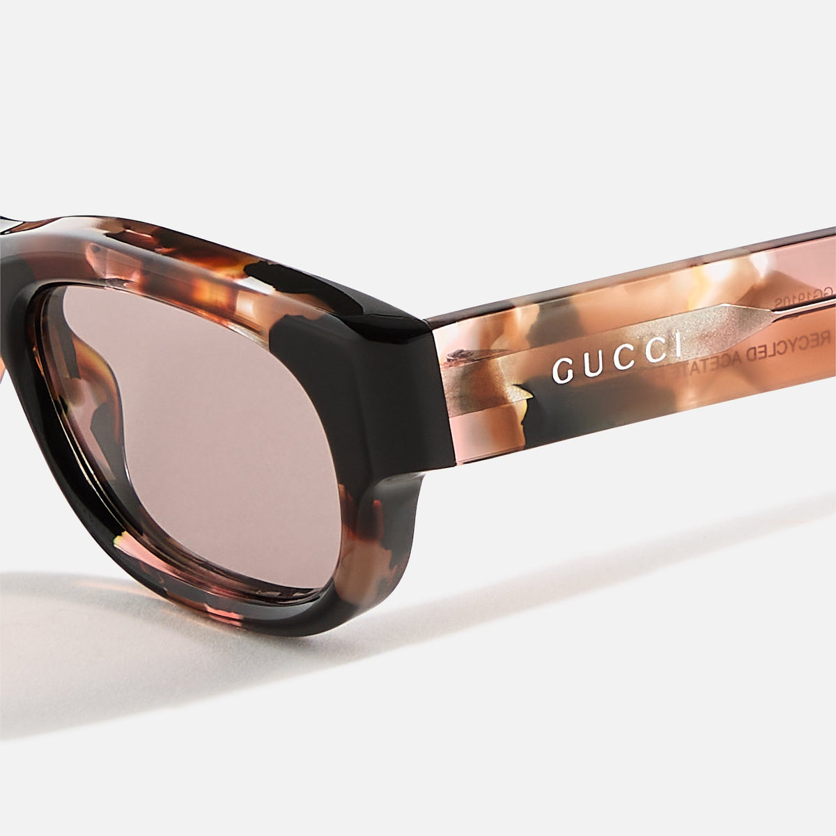 Gucci Transparent Rectangular Frames - Brown | Kith