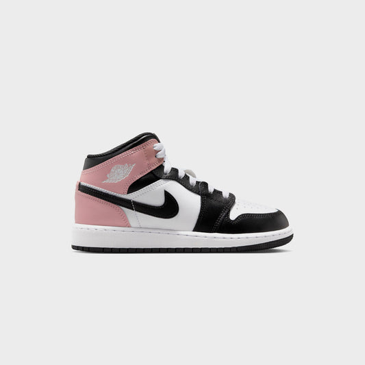 Nike GS Air Jordan 1 Mid - White / Black / Rust Pink | Kith