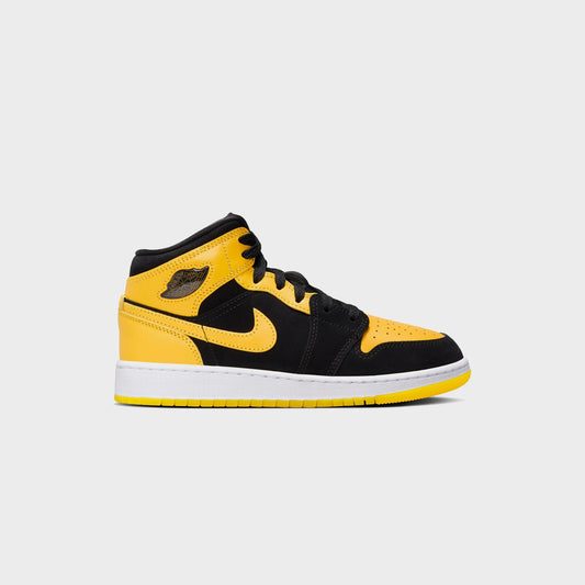 Nike GS Air Jordan 1 Mid SE - Black / White / Varsity Maize | Kith