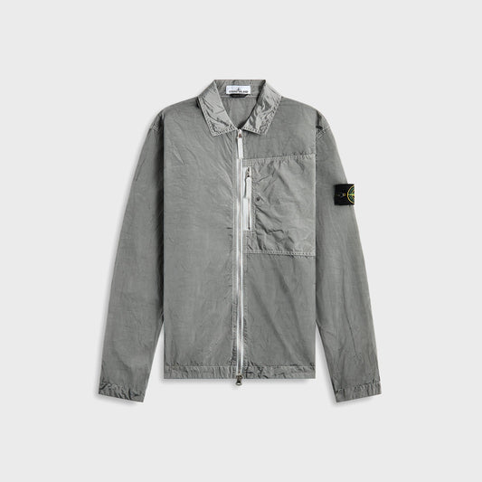 Stone Island Nylon Metal Garment Dyed Shirt - Pearl Grey | Kith