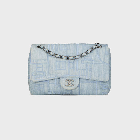 WGACA Chanel Blue Denim Perfume Half Flap Jumbo Bag - Blue Denim | Kith