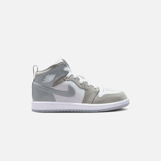 Jordan PS Air Jordan 1 Mid SE - White / Cool Grey / Med Grey | Kith
