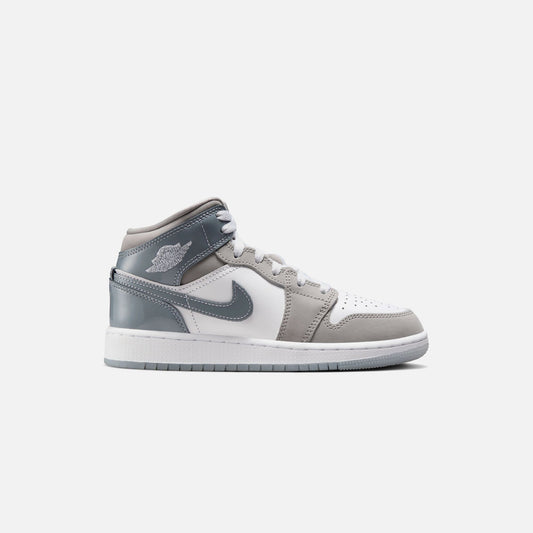 Jordan GS Air Jordan 1 Mid SE - White / Cool Grey / Med Grey | Kith