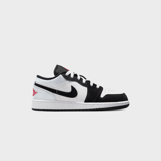 Air Jordan GS 1 Low Se Uni - White / Black / Matte Silver / Fire Red | Kith