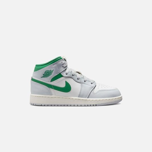 Jordan GS Air Jordan 1 Mid - Summit White /Pine Green / Pure Platinum | Kith