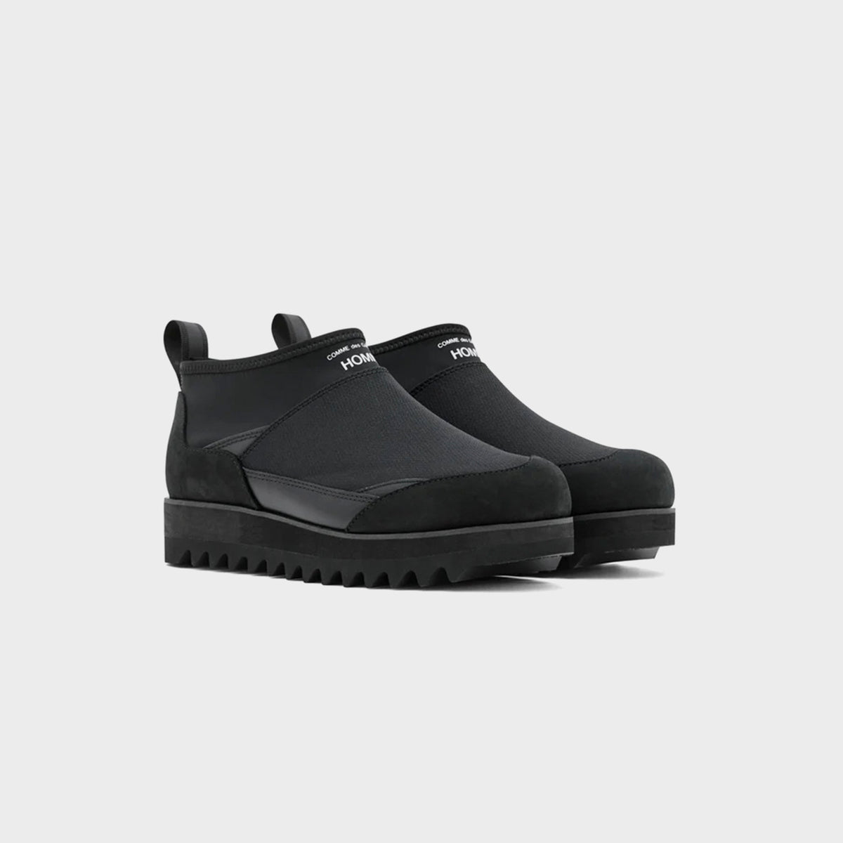CDG Homme Oil Smooth Ripstop Leather Boot - Black | Kith