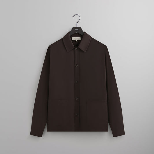 Kith Silk Cotton Long Sleeve Boxy Collar Overshirt - Incognito | Kith