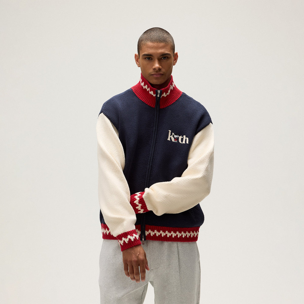 Kith for Peanuts Globe Wyona Full Zip Sweater - Nocturnal | Kith