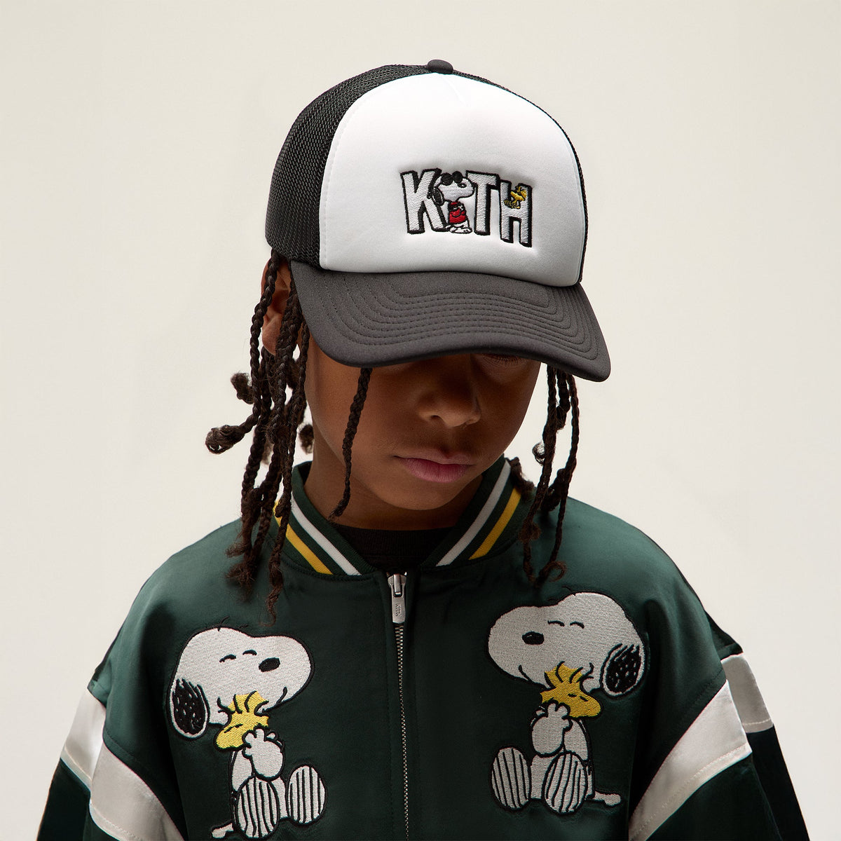 Kith Kids for Peanuts 75 Nolan Poly Foam Trucker - White | Kith
