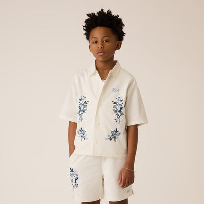 Kith Kids Novelty Embroidered Thompson Camp Short - White | Kith