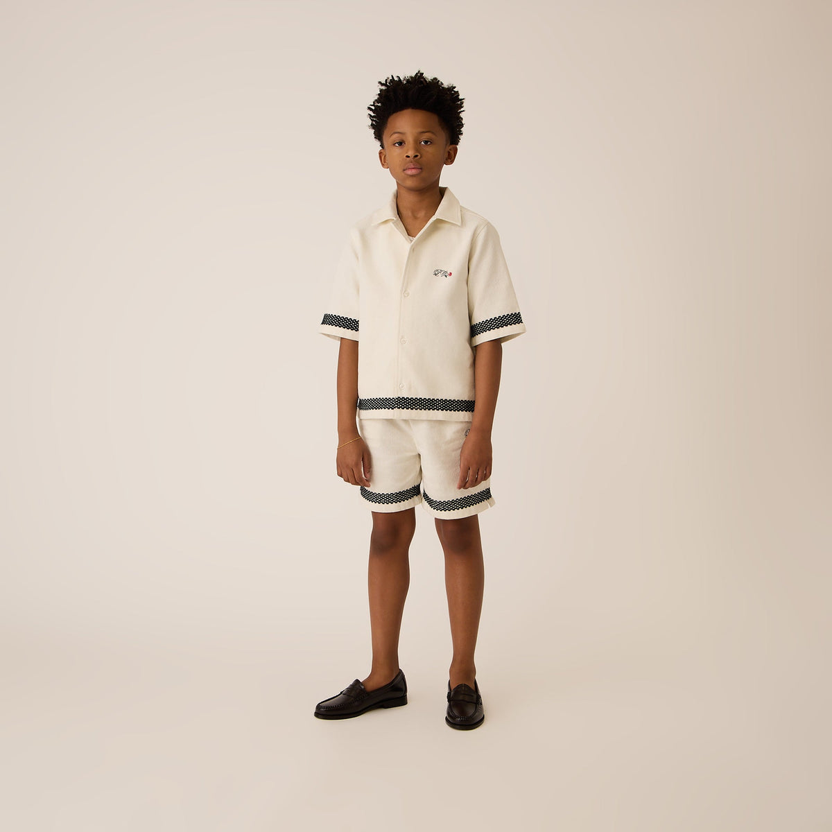 Kith Kids Novelty Logo Thompson Camp Shirt - Sandrift | Kith