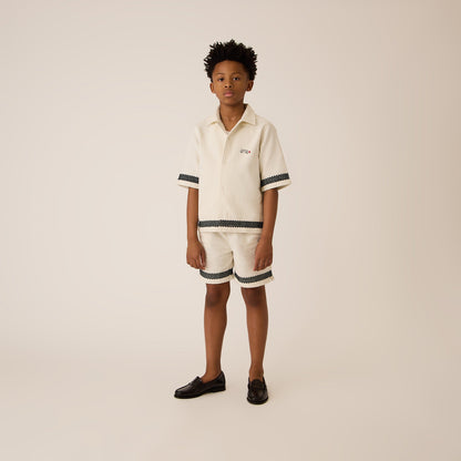 Kith Kids Novelty Logo Thompson Camp Shirt - Sandrift | Kith