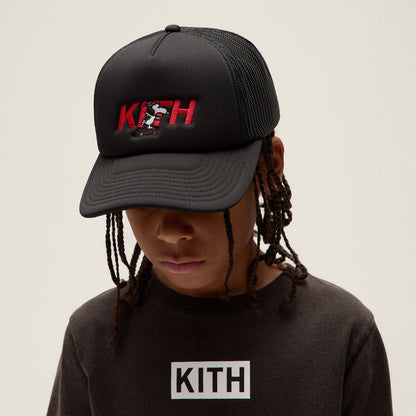 Kith Kids for Peanuts 75 Nolan Poly Foam Trucker - Black | Kith