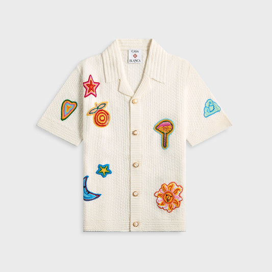 Casablanca Crochet Shirt With Patches - White | Kith