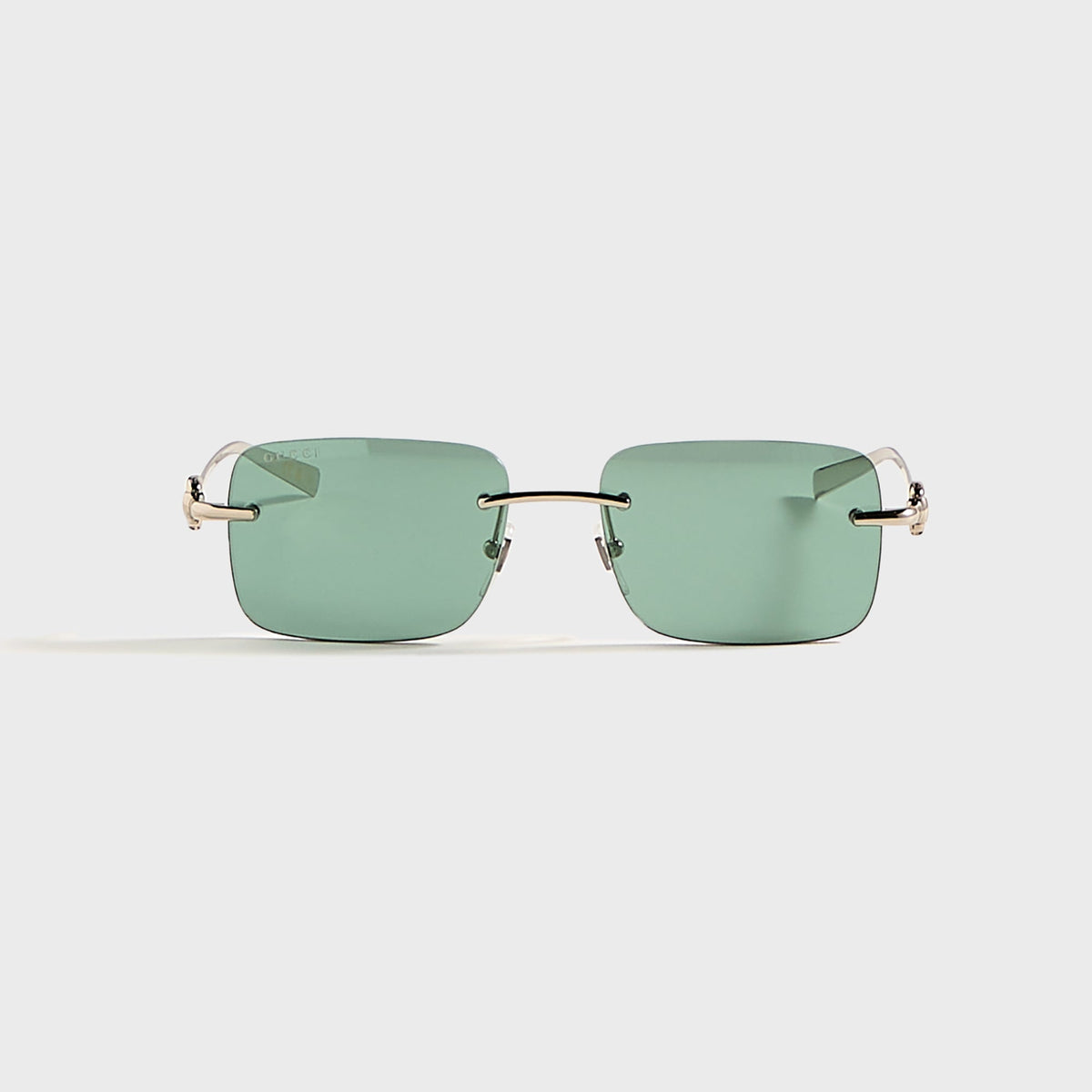 Gucci Rectangular Frames - Silver / Green | Kith
