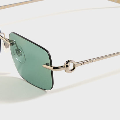 Gucci Rectangular Frames - Silver / Green | Kith