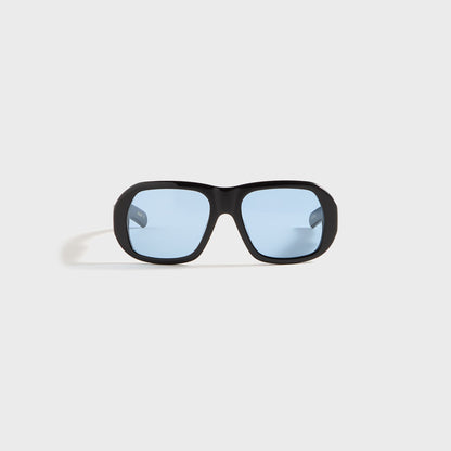 Solid Black / Solid Blue Lens,OS