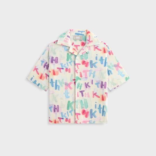 Kith Kids Watercolor Camp Shirt - White | Kith