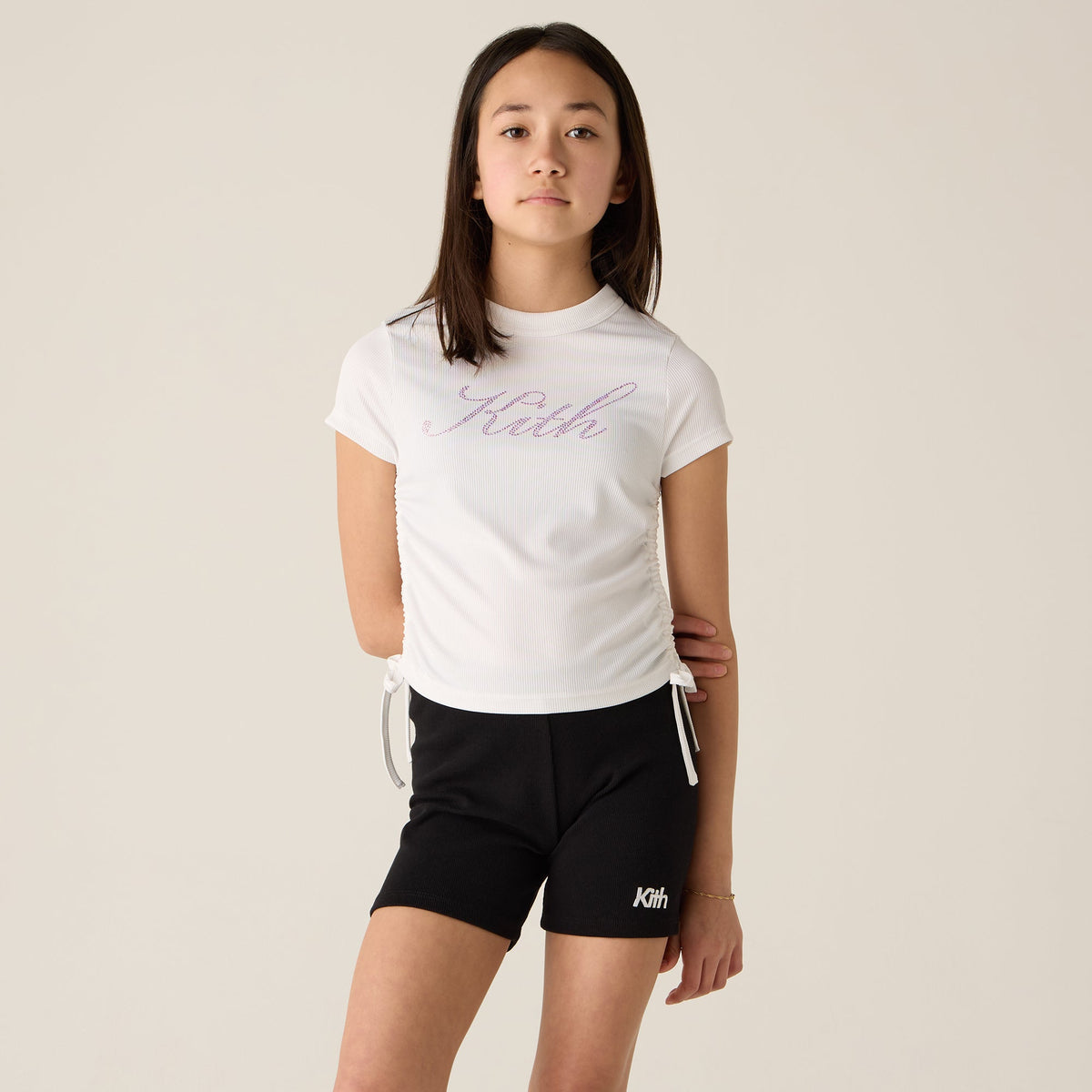 Kith Kids Ruched Mulberry Tee - White | Kith