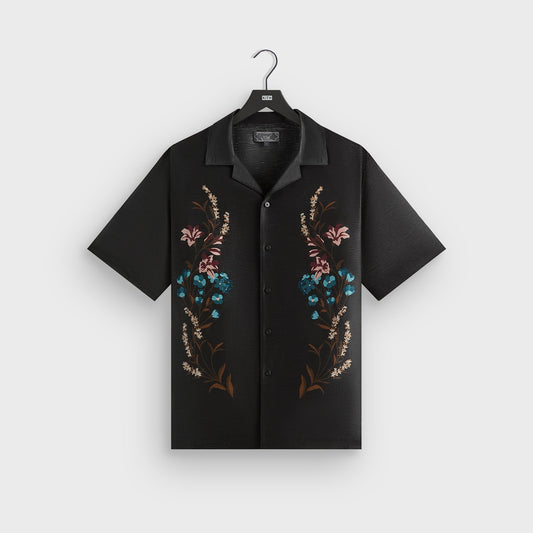 Kith Linen Thompson Camp Collar Shirt - Black | Kith