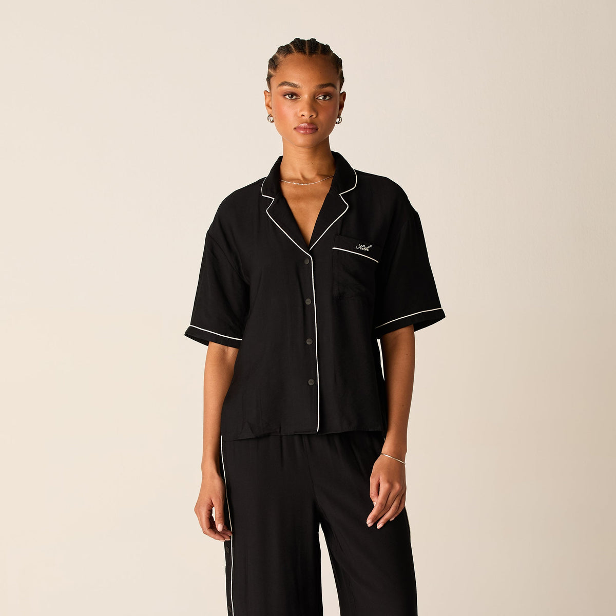 Kith Women Elena Snap Front Shirt - Black | Kith