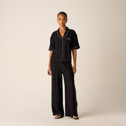 Kith Women Elena Snap Front Shirt - Black | Kith