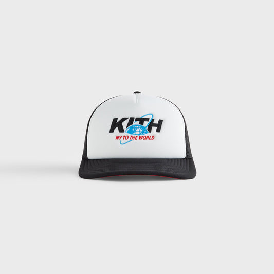 Kith Kids New York to the World Unisphere Trucker Hat - Black | Kith