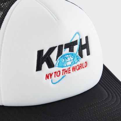 Kith Kids New York to the World Unisphere Trucker Hat - Black | Kith