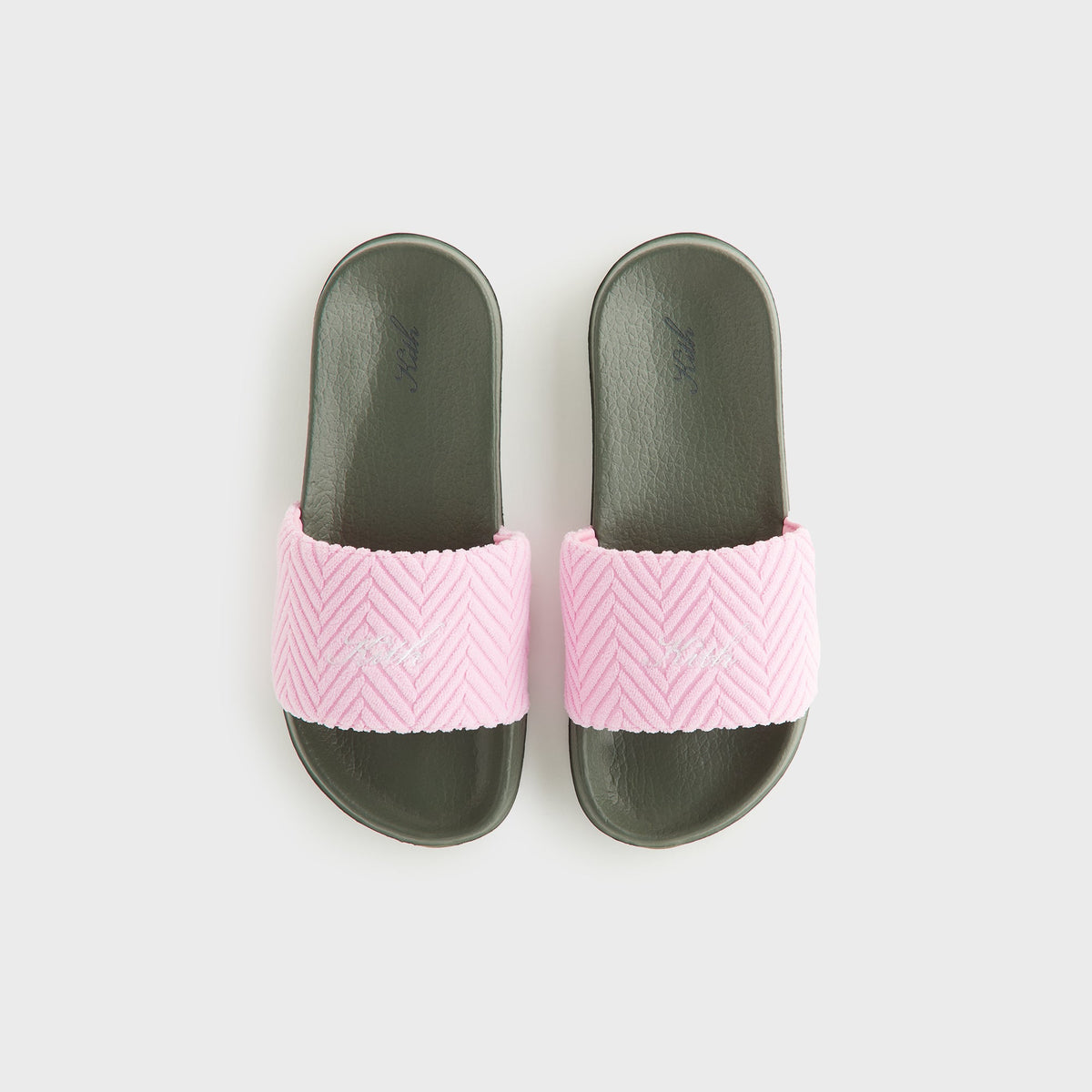 Kith Women Herringbone Terry Slides - Bubble | Kith