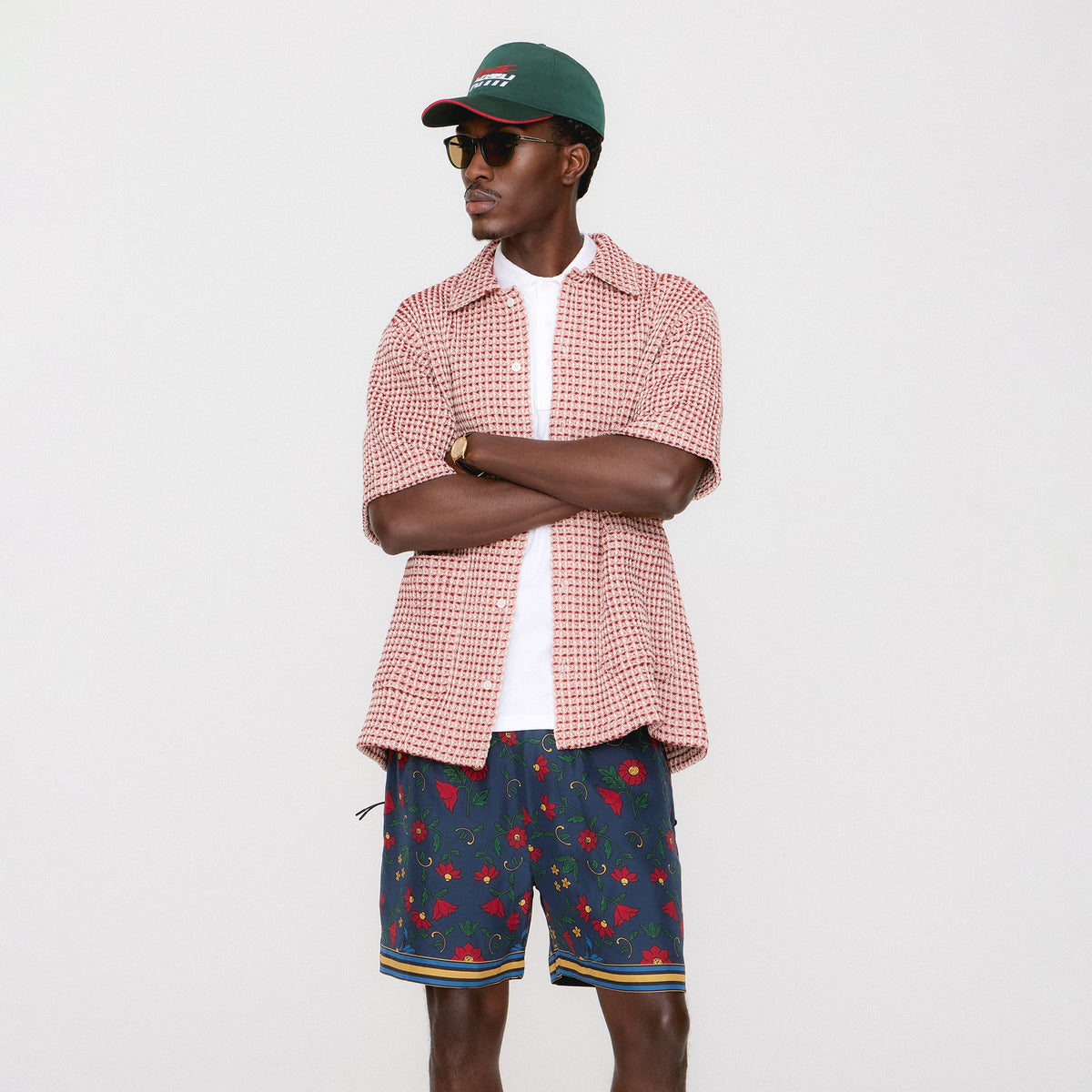 Kith Geometric Diamond Short Sleeve Boxy Collared Overshirt - Bitters | Kith