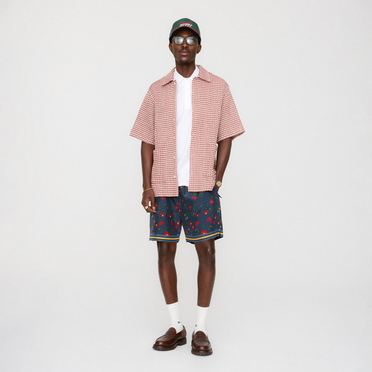 Kith Geometric Diamond Short Sleeve Boxy Collared Overshirt - Bitters | Kith