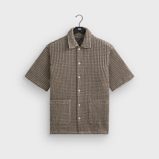 Kith Geometric Diamond Short Sleeve Boxy Collared Overshirt - Black | Kith