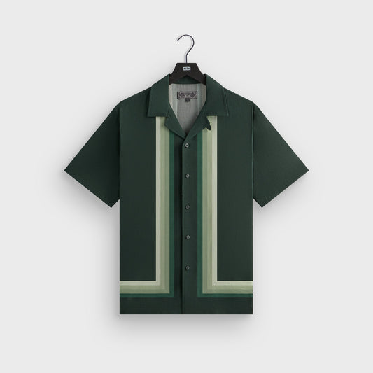 Kith Border Stripe Thompson Camp Collar Shirt - Stadium | Kith
