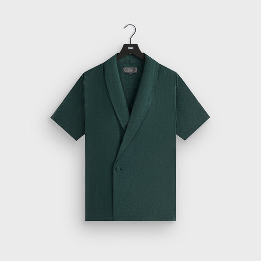 Kith Cupro Linen Short Sleeve Thompson Crossover Shirt - Stadium | Kith