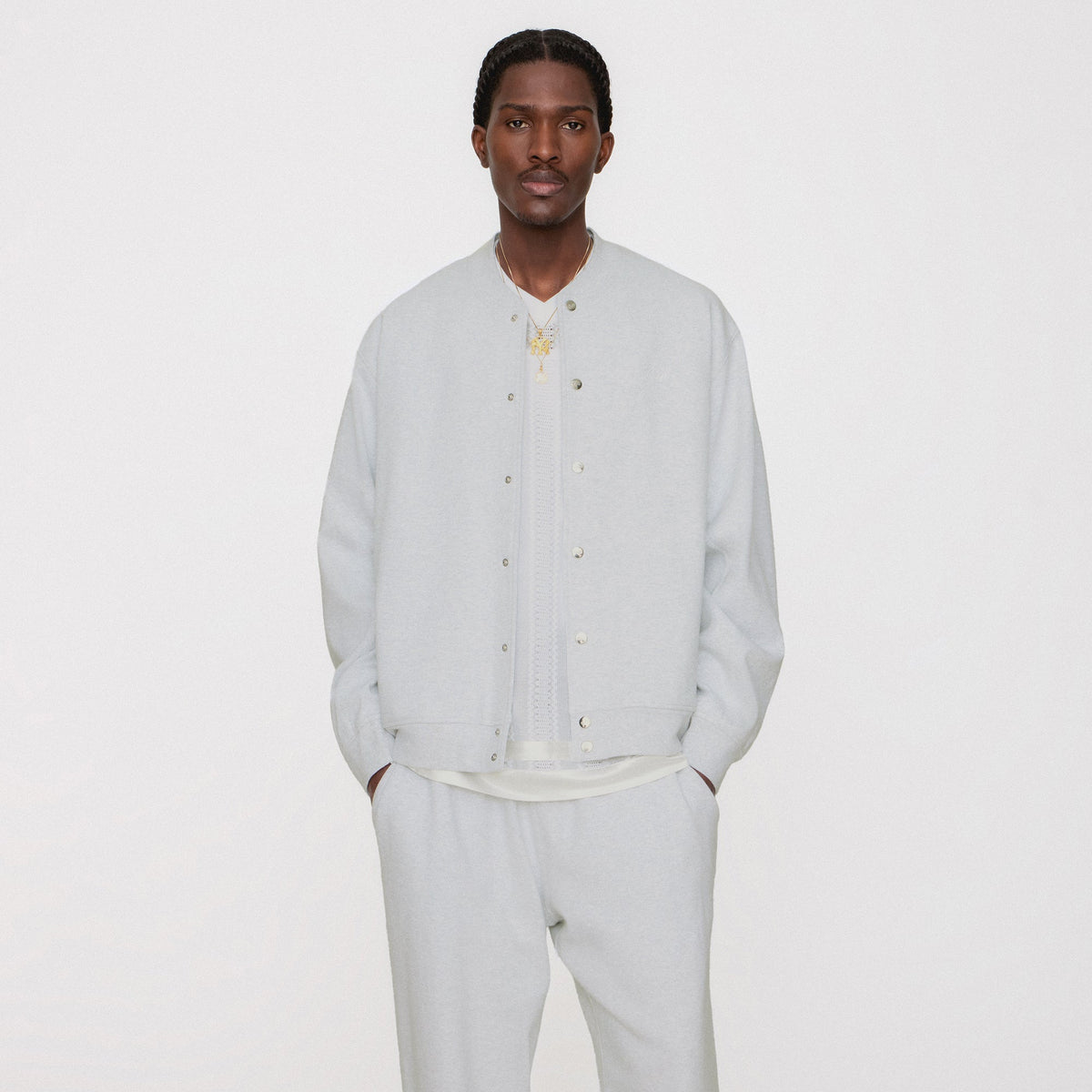 Kith Marvin Bomber Jacket - Light Heather Grey | Kith