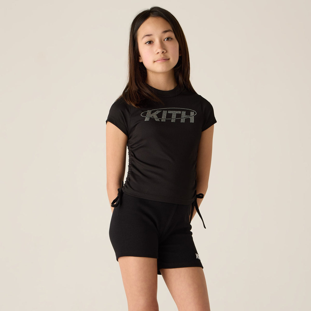 Kith Kids Ruched Mulberry Tee - Black | Kith