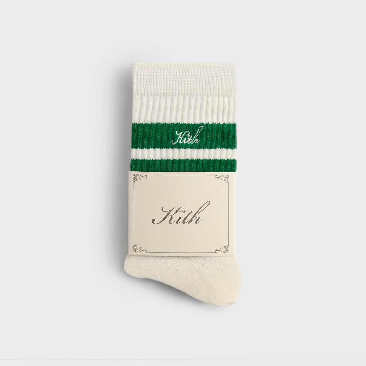 Kith 3-Pack Striped Mid Crew Socks - White | Kith