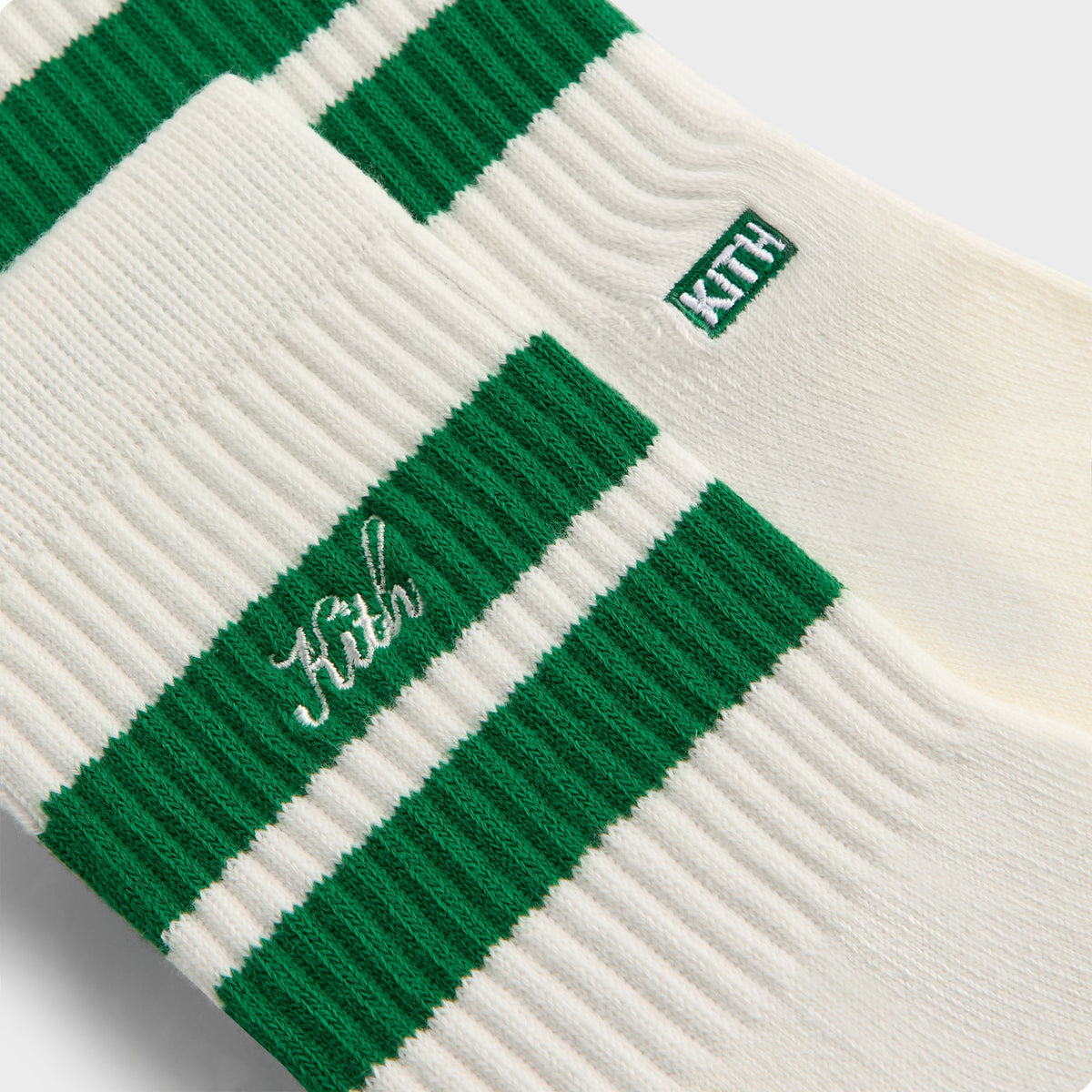 Kith 3-Pack Striped Mid Crew Socks - White | Kith