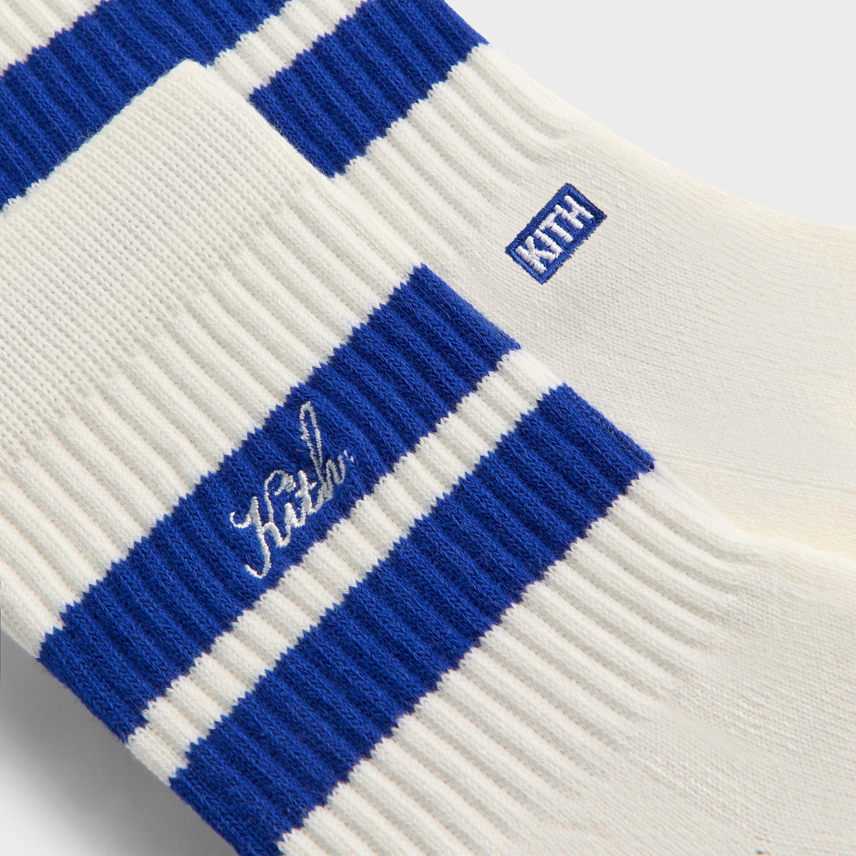 Kith 3-Pack Striped Mid Crew Socks - White | Kith