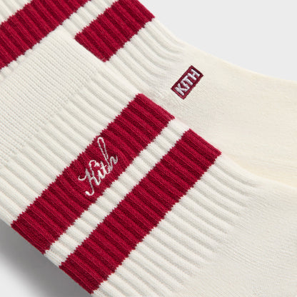 Kith 3-Pack Striped Mid Crew Socks - White | Kith