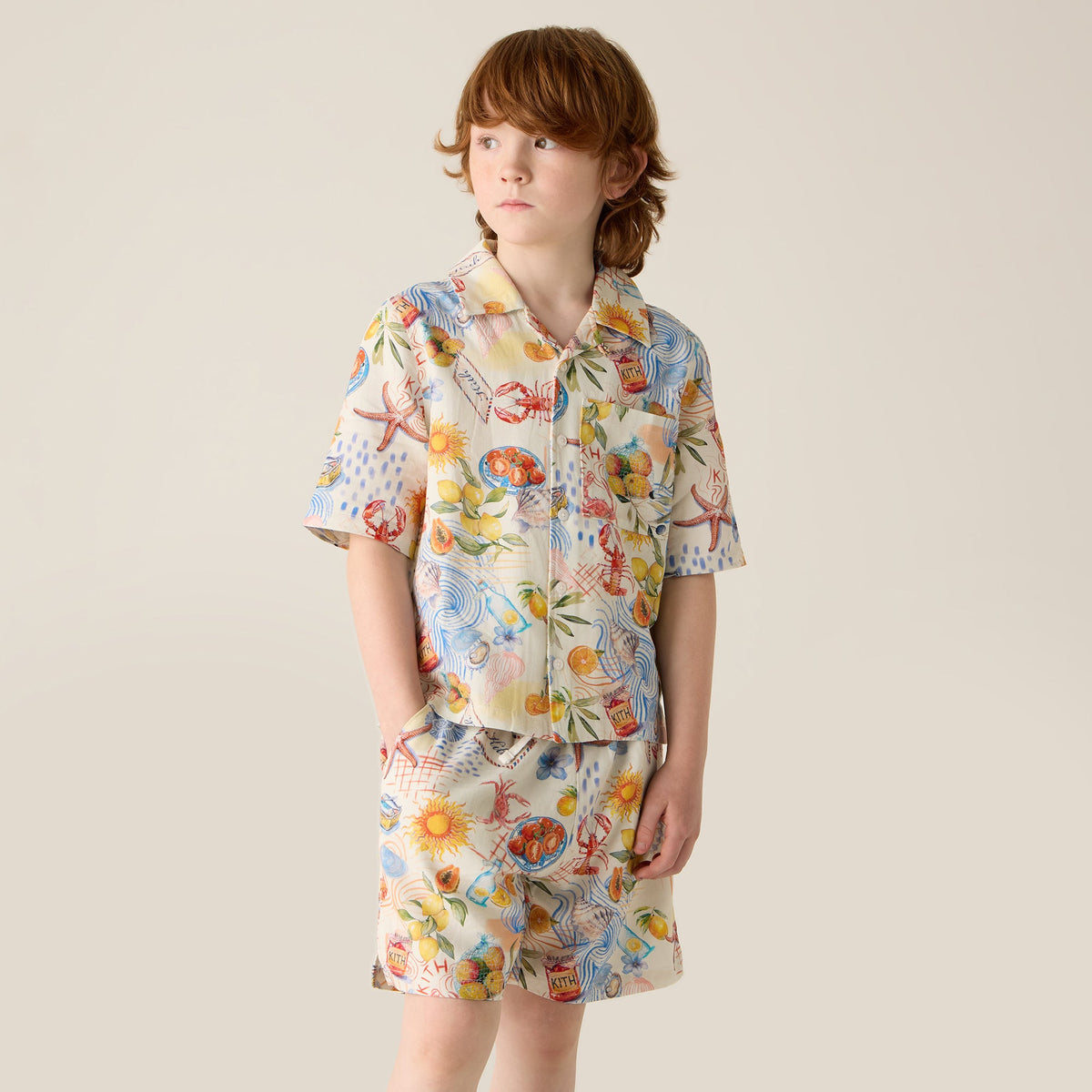 Kith Kids Summer Picnic Thompson Camp Shirt - Sandrift | Kith